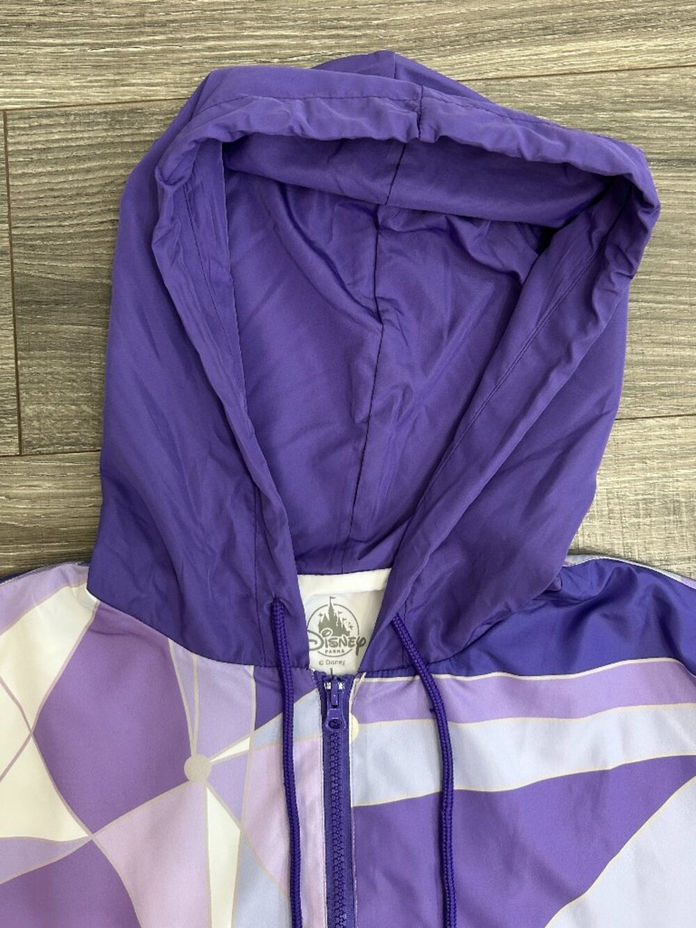 Disney Parks Tomorrowland Purple Wall Hooded Windbreaker Women's Large - Picture 11 of 16